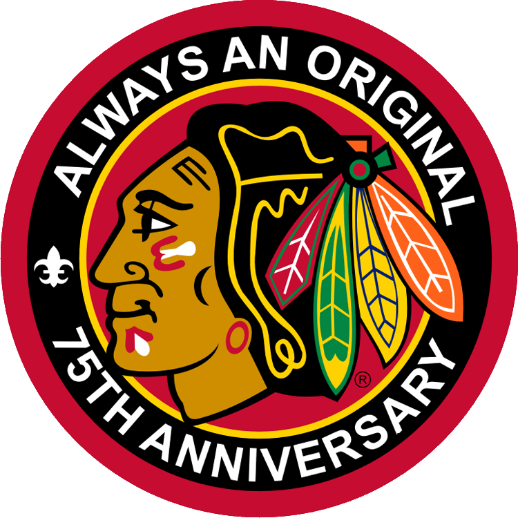 Chicago Blackhawks 2000 01 Anniversary Logo iron on paper